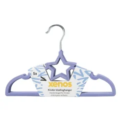 Xenos Kinder kledinghanger ster - vilt - paars - set van 5- Kledinghangers