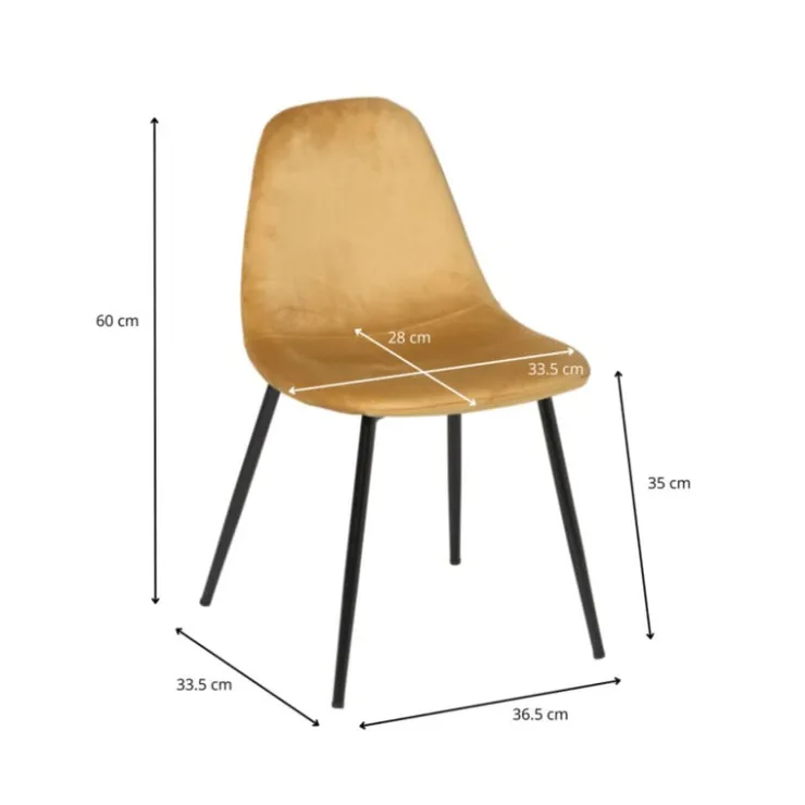 Xenos Kinderstoel Ivy - geel - 60x36.5x33.5 cm- Kinderstoeltjes