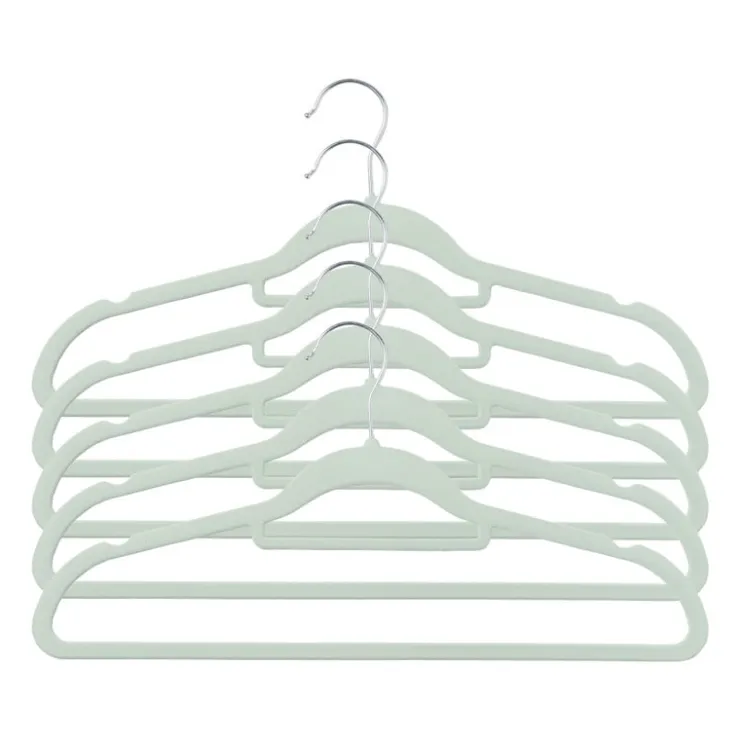Xenos Kledinghanger vilt - groen - set van 5- Kledinghangers