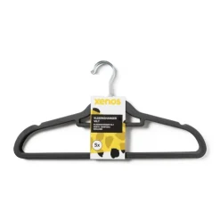 Xenos Kledinghanger vilt - zwart - set van 5- Kledinghangers