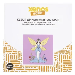 Xenos Kleurboek op nummer fantasiefiguren - 20x20 cm- Kleurboeken|Kerstcadeaus
