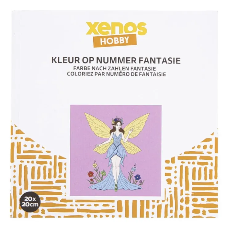 Xenos Kleurboek op nummer fantasiefiguren - 20x20 cm- Kleurboeken|Kerstcadeaus