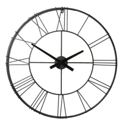 Xenos Klok Boston - zwart metaal - ø70 cm- Klokken