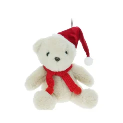 Xenos Knuffel beer met kerstmuts - 13 cm - diverse varianten- Knuffels