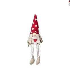 Xenos Knuffel Gnome met led - diverse varianten - 43x12x10 cm- Kerstfiguren