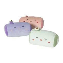 Xenos Knuffelkussen kers - roze - ø12x21 cm- Knuffels