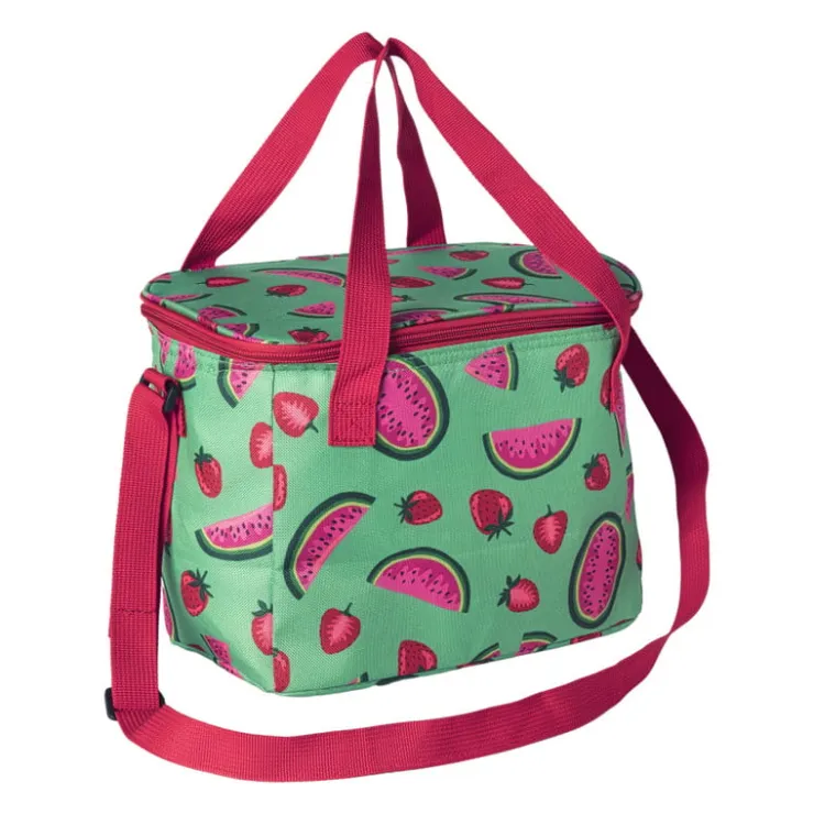 Xenos Koeltas watermeloen - groen/roze - 26x21x16 cm- Koeltassen