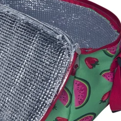 Xenos Koeltas watermeloen - groen/roze - 26x21x16 cm- Koeltassen