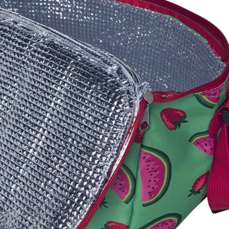 Xenos Koeltas watermeloen - groen/roze - 26x21x16 cm- Koeltassen