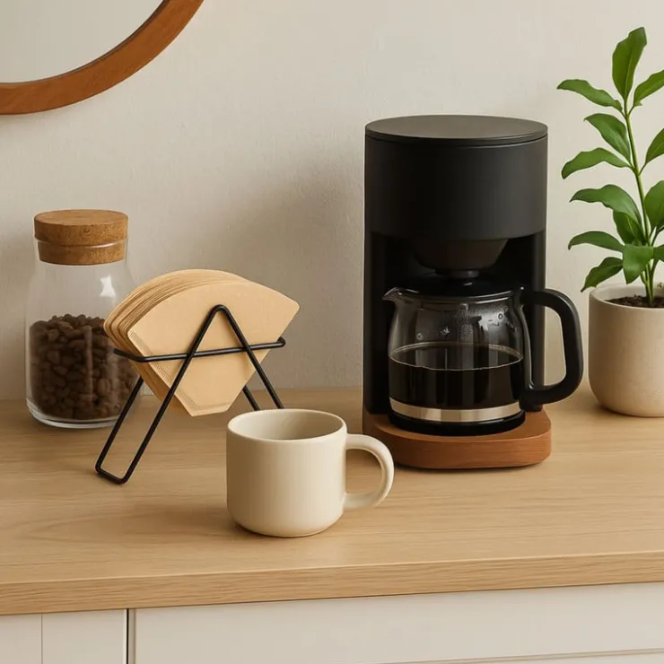 Xenos Koffiefilter rekje - zwart - 11x13x4.7 cm- Koffie Accessoires