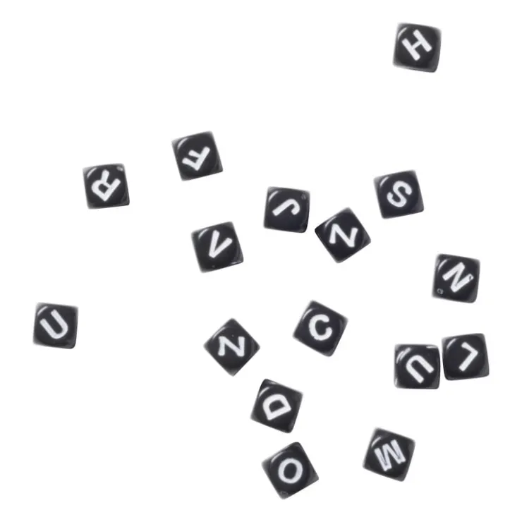 Xenos Kralen met tekst - zwart/wit - set van 100- Knutselspullen