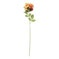 Xenos Kunstbloem dahlia - oranje - 75 cm- Kunstbloemen