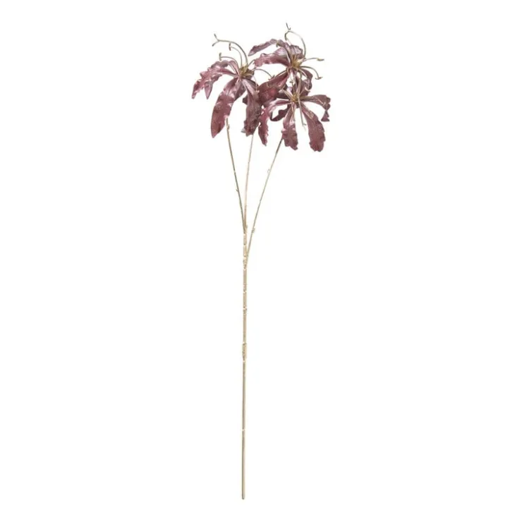 Xenos Kunstbloem gloriosa - goudkleurig/rood - 60 cm- Kunstbloemen