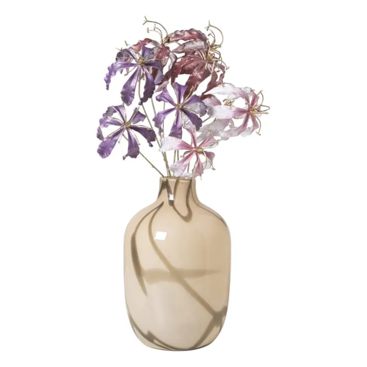 Xenos Kunstbloem gloriosa - goudkleurig/roze - 60 cm- Kunstbloemen