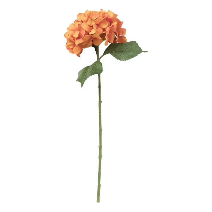 Xenos Kunstbloem hortensia - oranje - 63 cm- Kunstbloemen