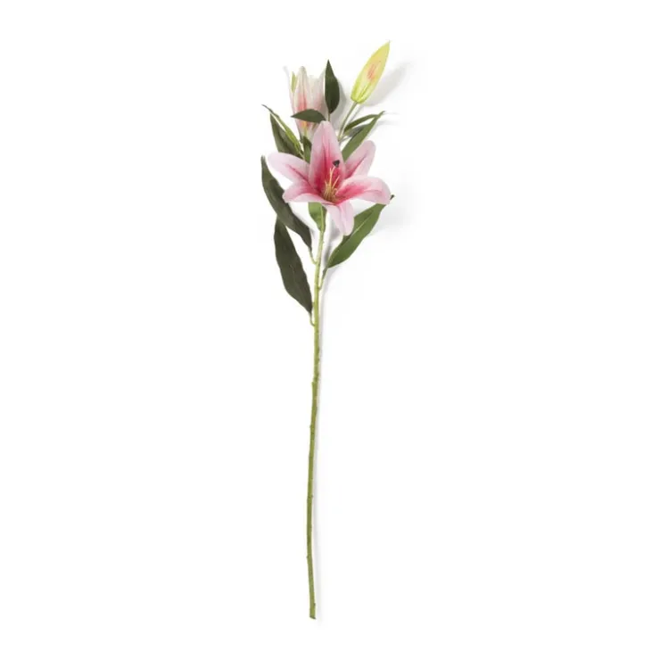 Xenos Kunstbloem lelie - roze - 91 cm- Kunstbloemen