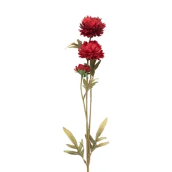 Xenos Kunstbloem met 3 chrysanten - rood - 68 cm- Kunstbloemen