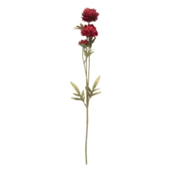 Xenos Kunstbloem met 3 chrysanten - rood - 68 cm- Kunstbloemen