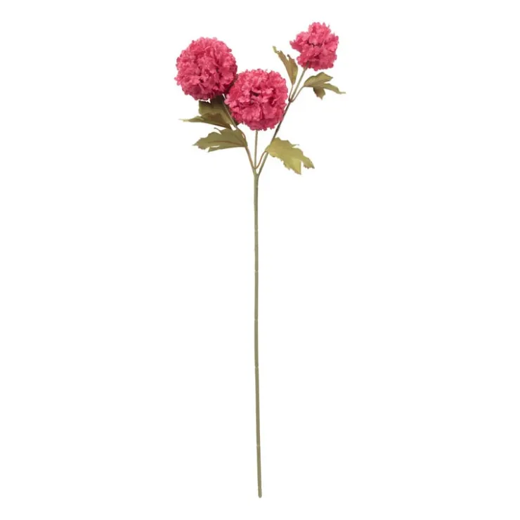 Xenos Kunstbloem met 3 hortensia's - fuchsia - 69 cm- Kunstbloemen