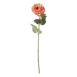 Xenos Kunstbloem roos - oranje - 64 cm- Kunstbloemen