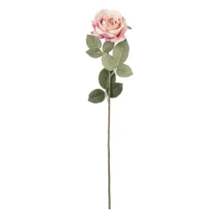 Xenos Kunstbloem roos - roze - 64 cm- Kunstbloemen