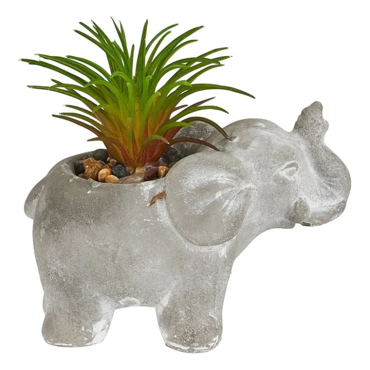 Xenos Kunstplantje in olifantje - diverse varianten - 5.5x9x7 cm- Kunstplanten