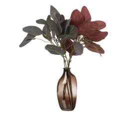 Xenos Kunsttak met bladeren - paars - 37 cm- Kunstbloemen