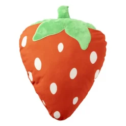 Xenos Kussen aardbei - rood/groen - 37x28 cm- Kussens