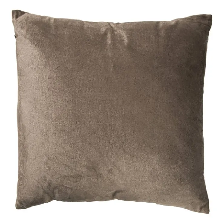 Xenos Kussen chenille - bruin - 45x45 cm- Kussens