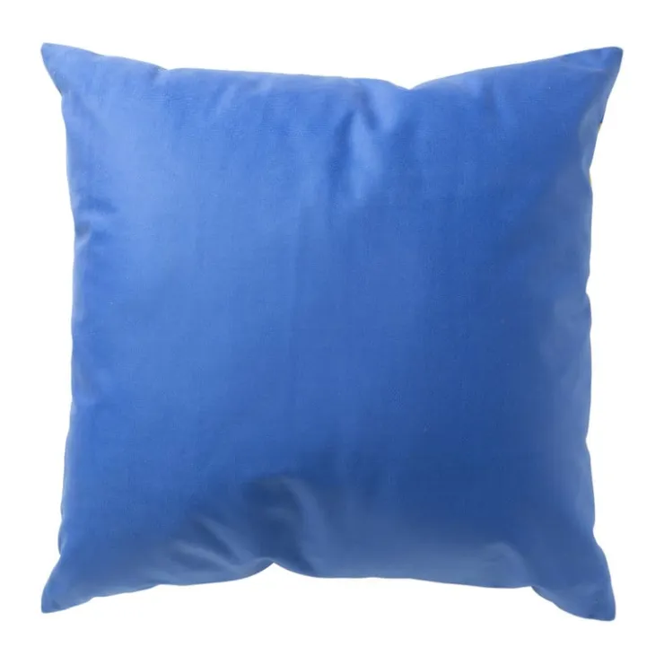 Xenos Kussen geblokt - geel/blauw - 45x45 cm- Kussens