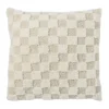 Xenos Kussen geblokt teddy - beige - 45x45 cm- Kussens