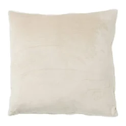 Xenos Kussen geblokt teddy - beige - 45x45 cm- Kussens
