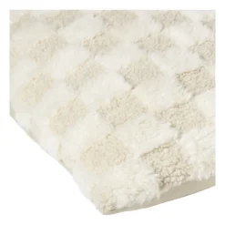 Xenos Kussen geblokt teddy - beige - 45x45 cm- Kussens