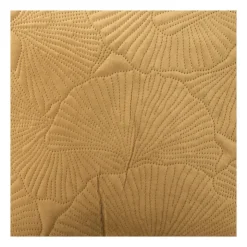 Xenos Kussen geborduurde bladeren - bruin - 45x45 cm- Kussens