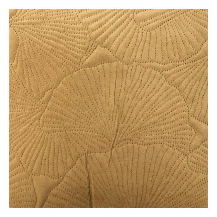Xenos Kussen geborduurde bladeren - bruin - 45x45 cm- Kussens