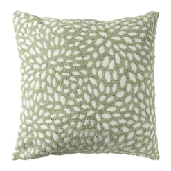 Xenos Kussen jacquard - wit/groen - 45X45 cm- Kussens