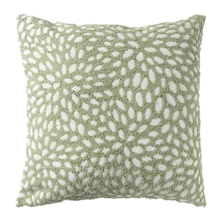 Xenos Kussen jacquard - wit/groen - 45X45 cm- Kussens