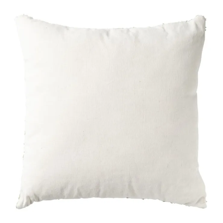 Xenos Kussen jacquard - wit/groen - 45X45 cm- Kussens