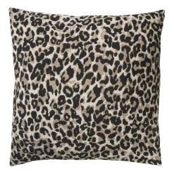 Xenos Kussen jacquard animal - bruin - 45x45 cm- Kussens