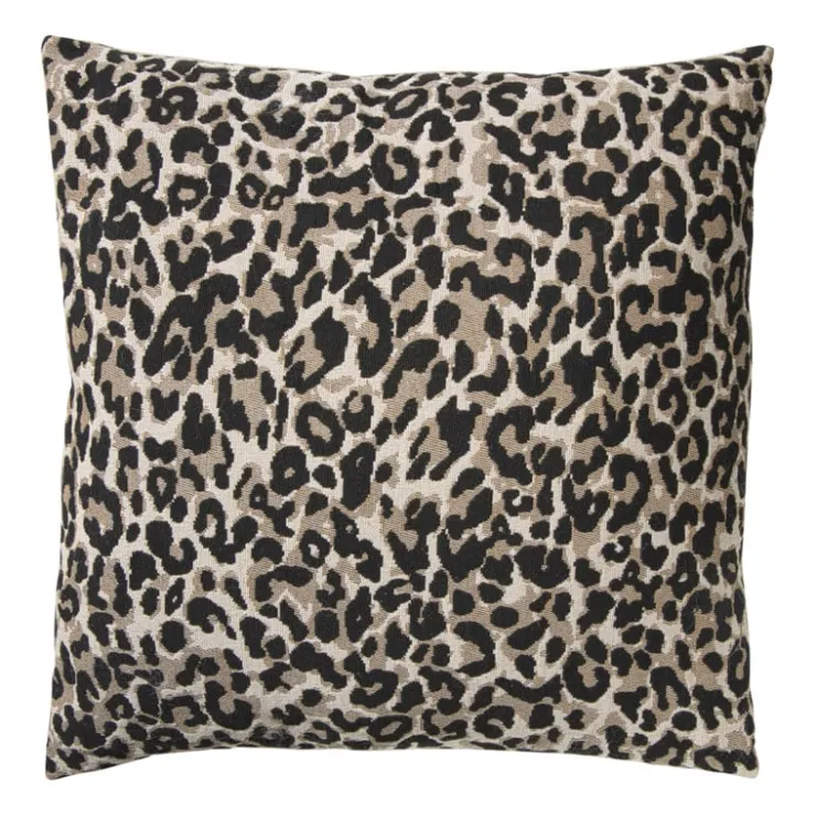 Xenos Kussen jacquard animal - bruin - 45x45 cm- Kussens