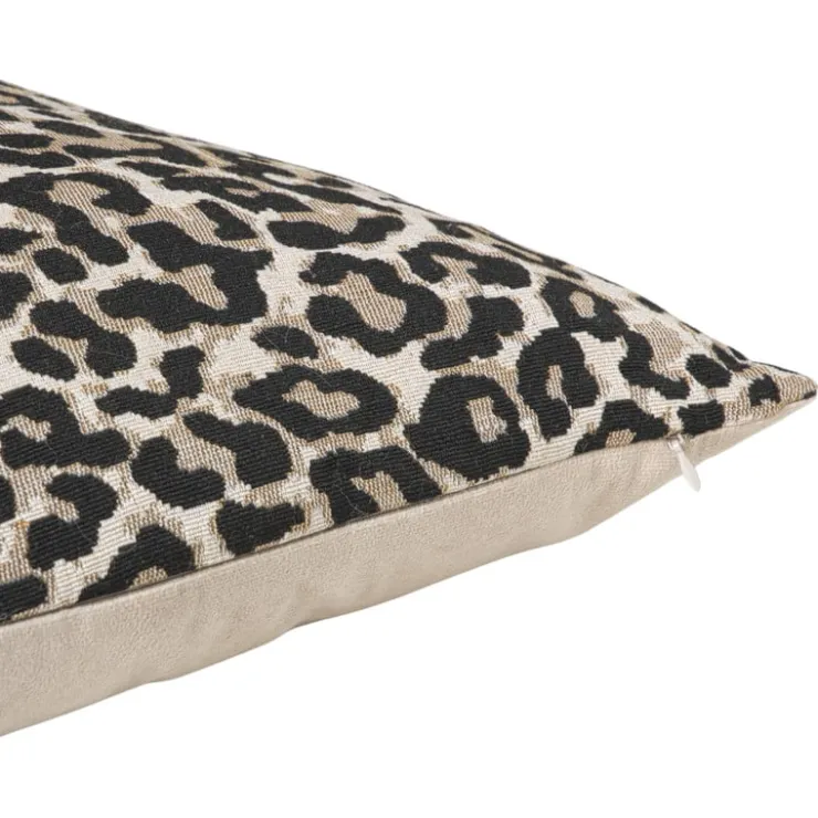 Xenos Kussen jacquard animal - bruin - 45x45 cm- Kussens
