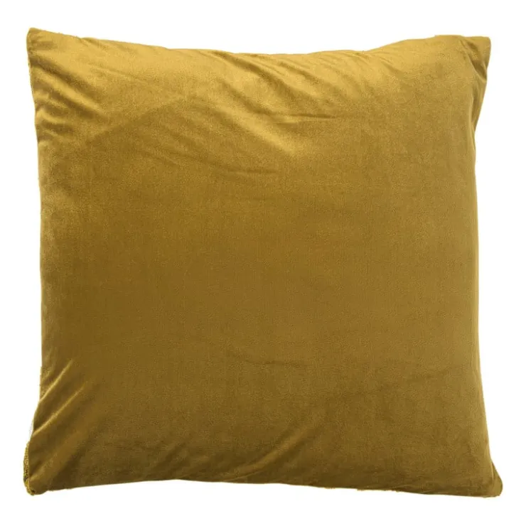 Xenos Kussen jacquard driehoek - geel - 45x45 cm- Kussens