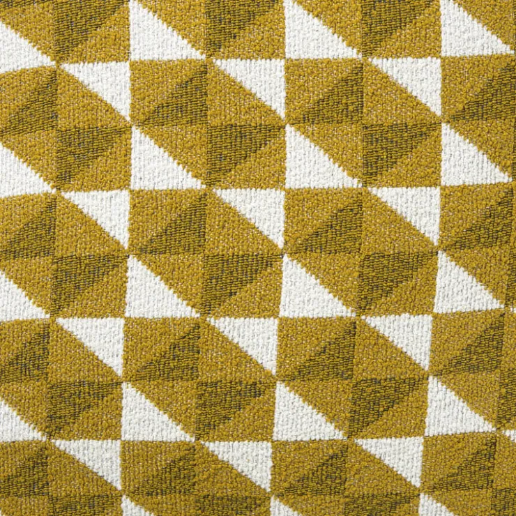 Xenos Kussen jacquard driehoek - geel - 45x45 cm- Kussens