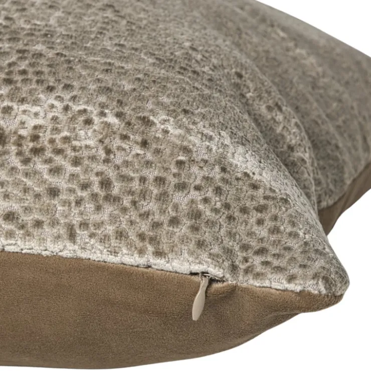 Xenos Kussen jacquard geschubt - bruin - 45x45 cm- Kussens
