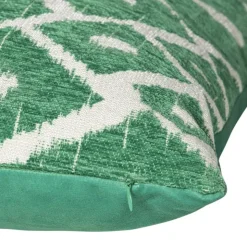 Xenos Kussen jacquard ruit - groen - 45x45 cm- Kussens