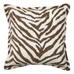 Xenos Kussen jacquard zebra - bruin/wit - 45x45 cm- Kussens