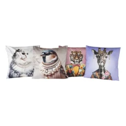 Xenos Kussen kat - multikleur - 45x45 cm- Kussens
