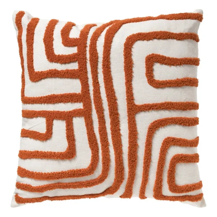 Xenos Kussen lijnen - rood - 45x45 cm- Kussens