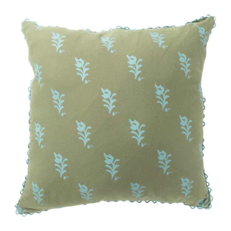 Xenos Kussen met print - groen - 45x45 cm- Kussens
