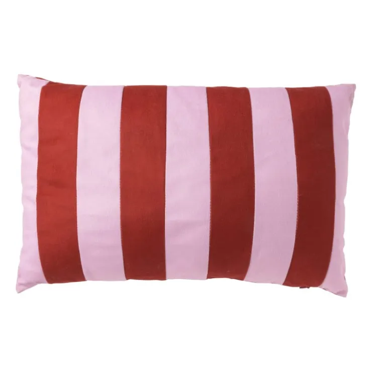 Xenos Kussen met strepen - rood/roze - 30x45 cm- Kerstcadeaus|Kussens